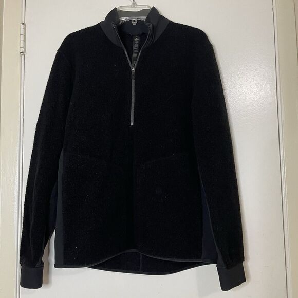 Lululemon Tundra Trek 1/2 Zip fleece sherpa pullover black sweater men Medium - Picture 3 of 6